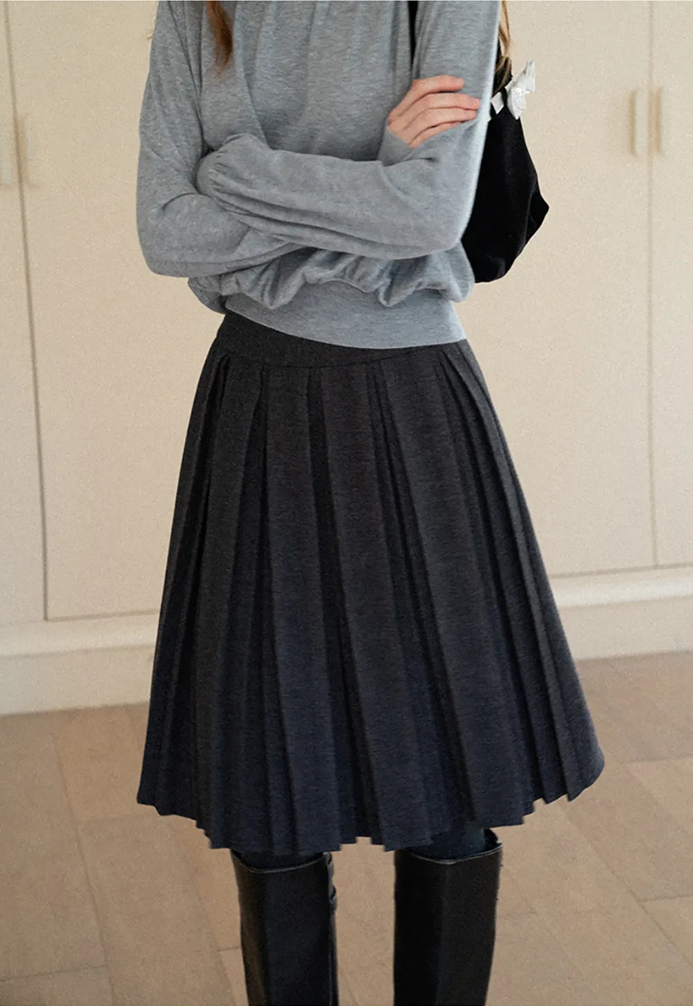 Pleated High Waist Skirt