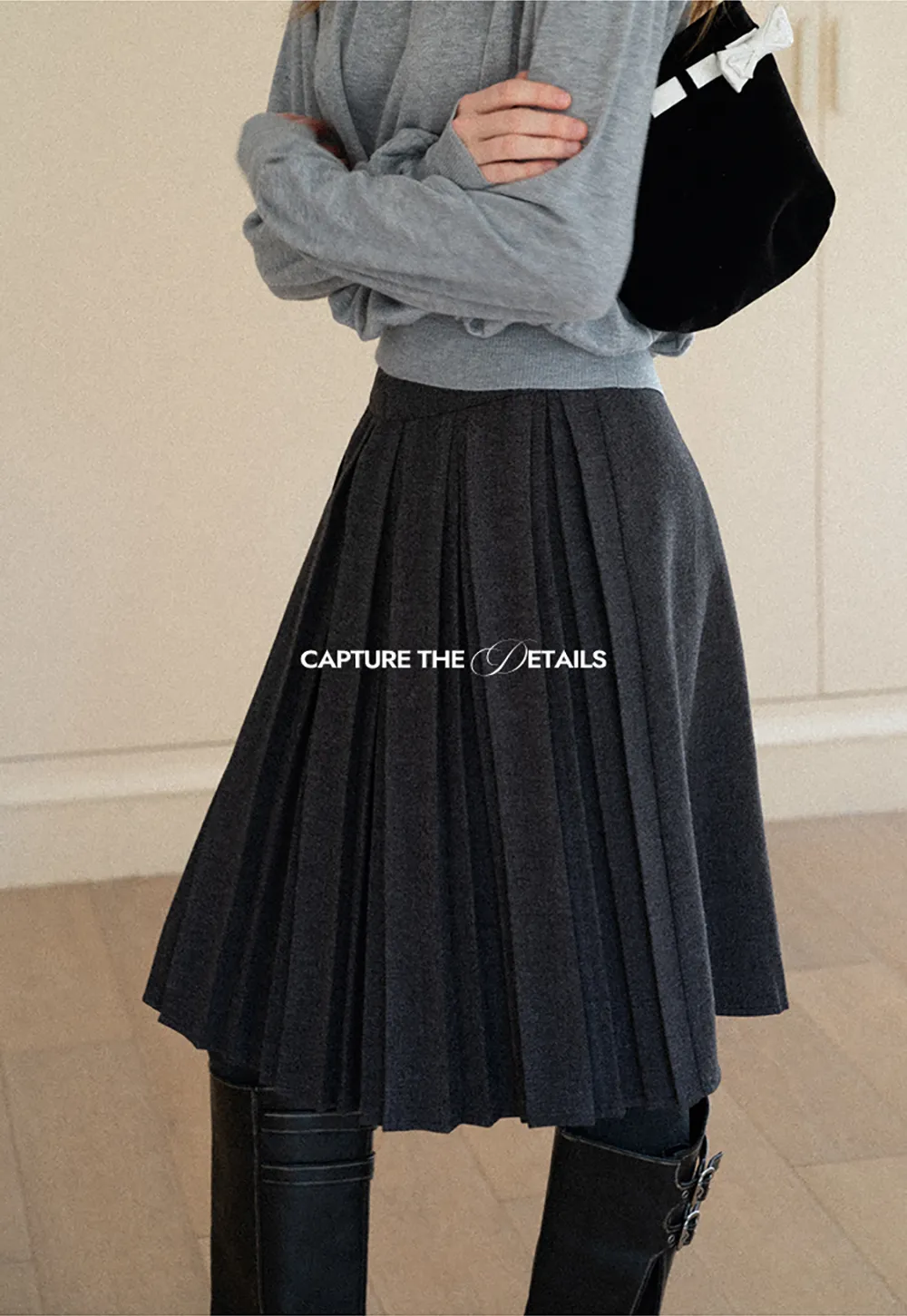 Pleated High Waist Skirt
