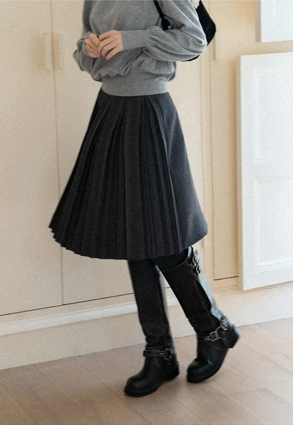 Pleated High Waist Skirt