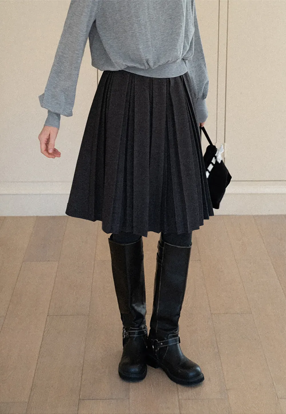 Pleated High Waist Skirt