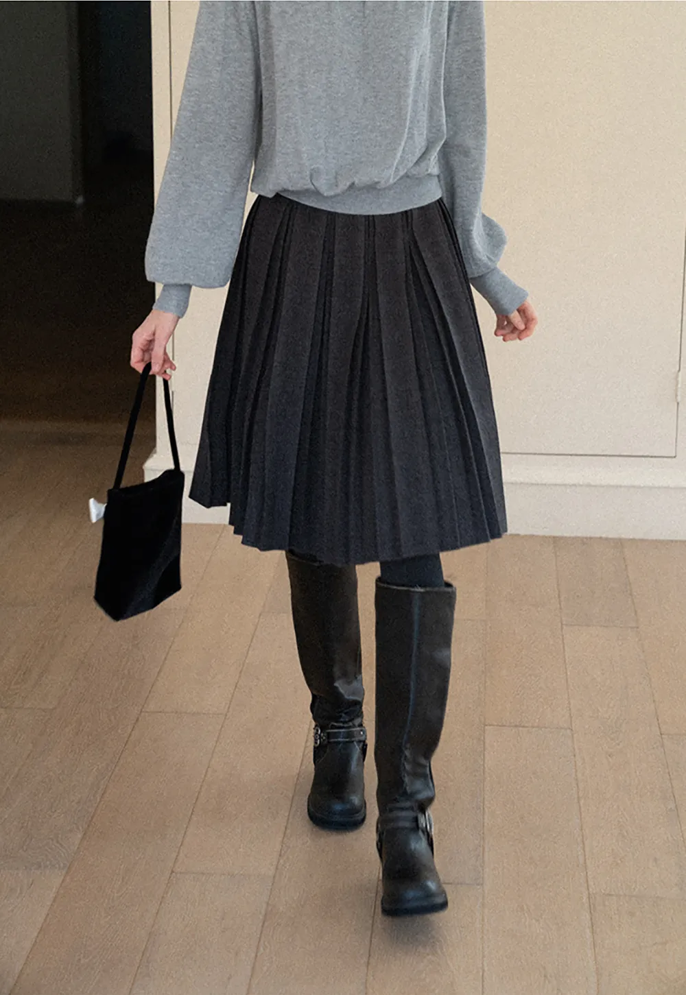 Pleated High Waist Skirt