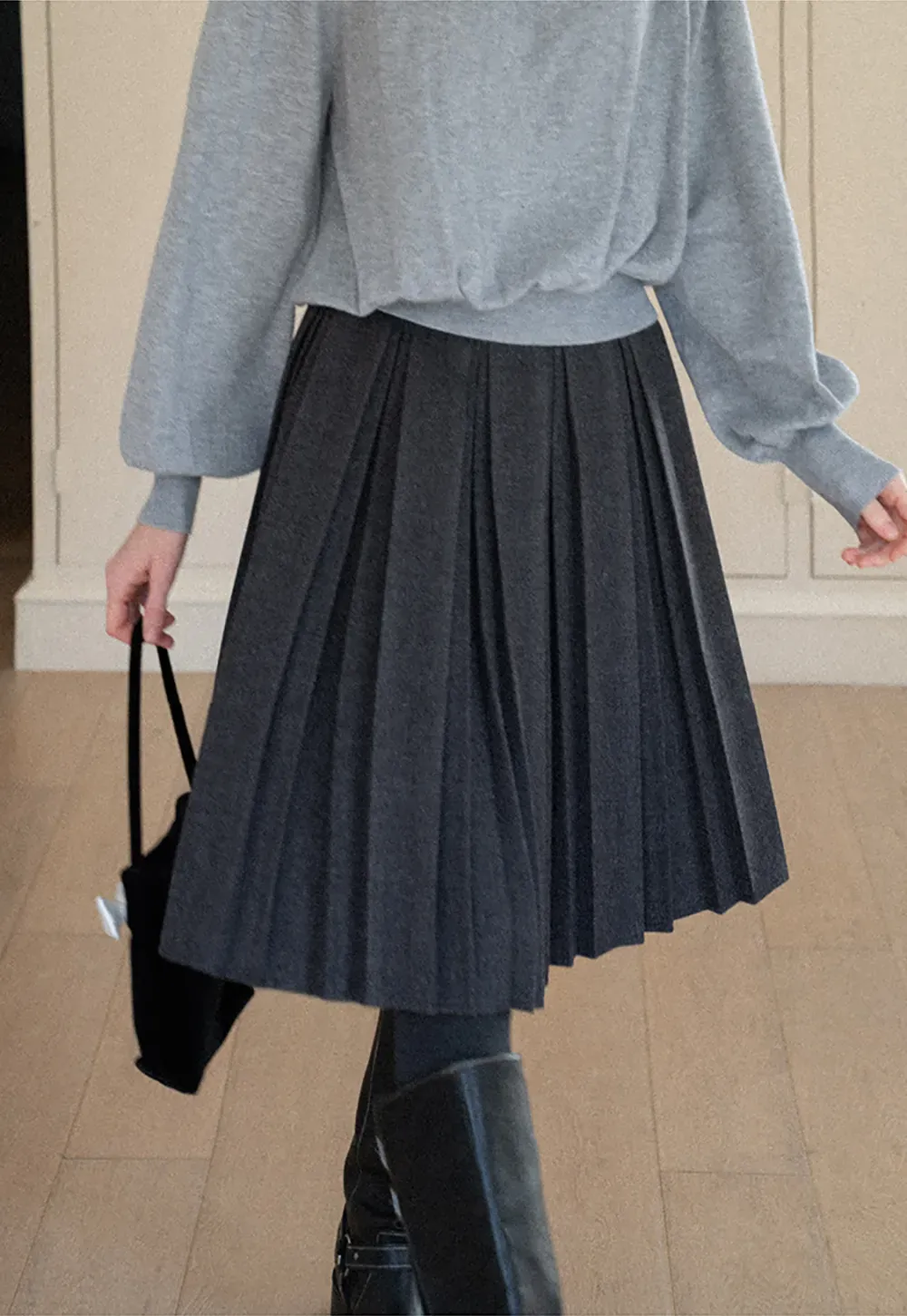 Pleated High Waist Skirt