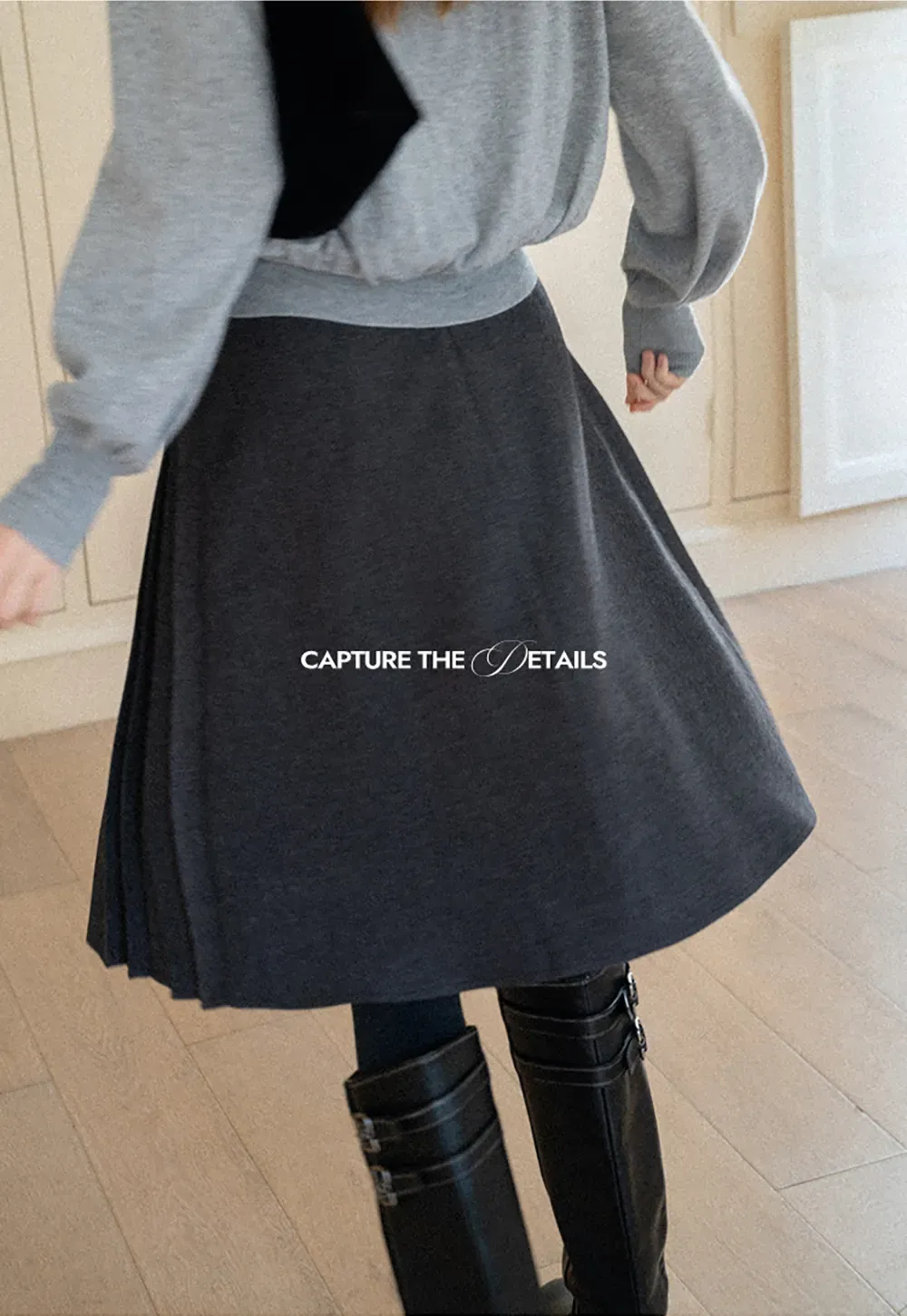 Pleated High Waist Skirt