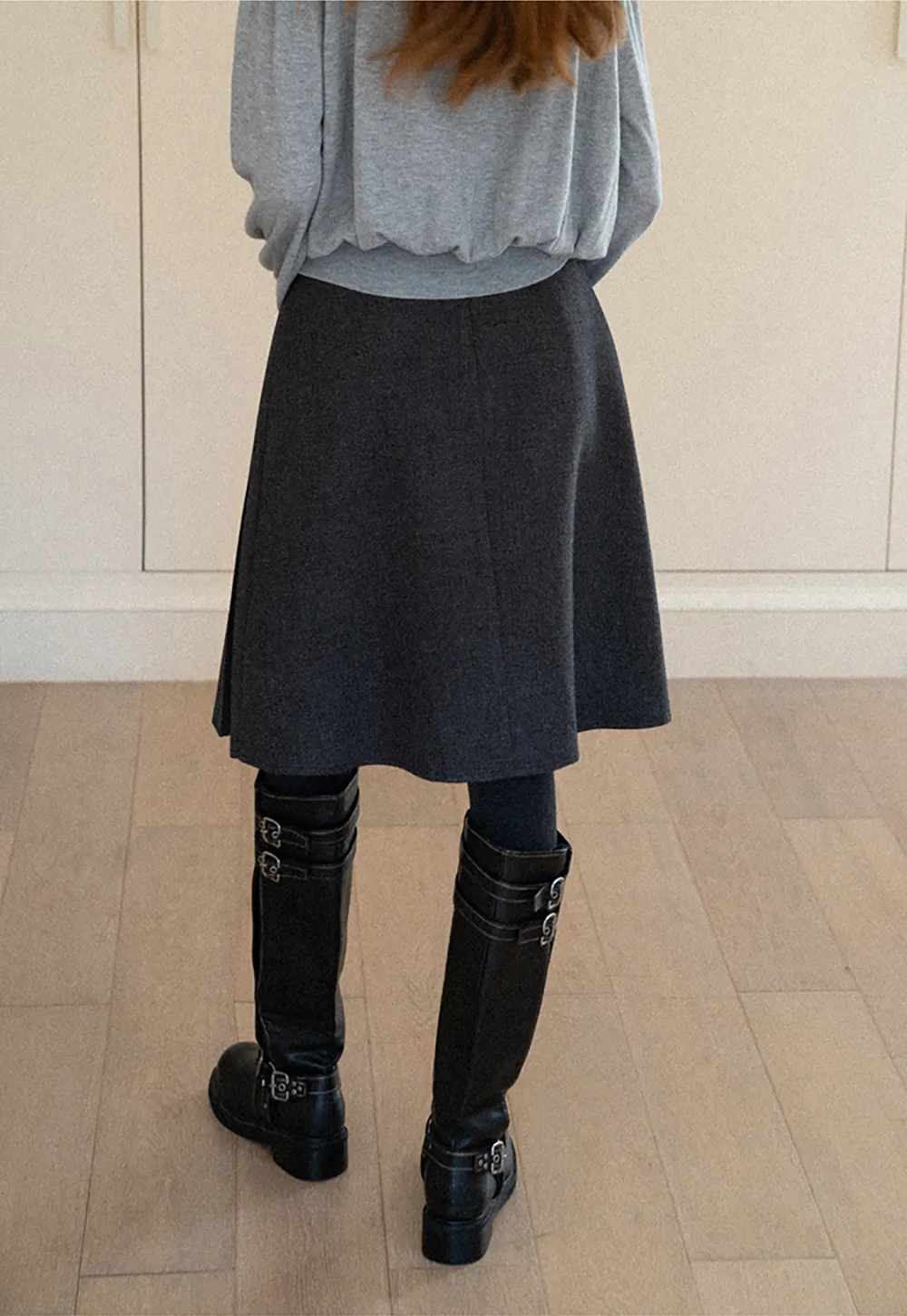 Pleated High Waist Skirt