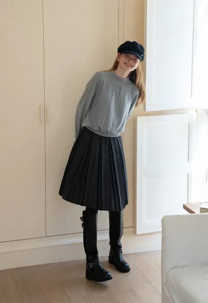 Pleated High Waist Skirt