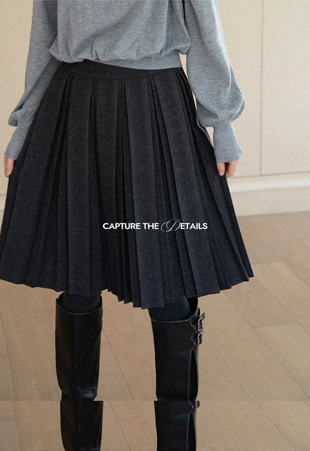 Pleated High Waist Skirt