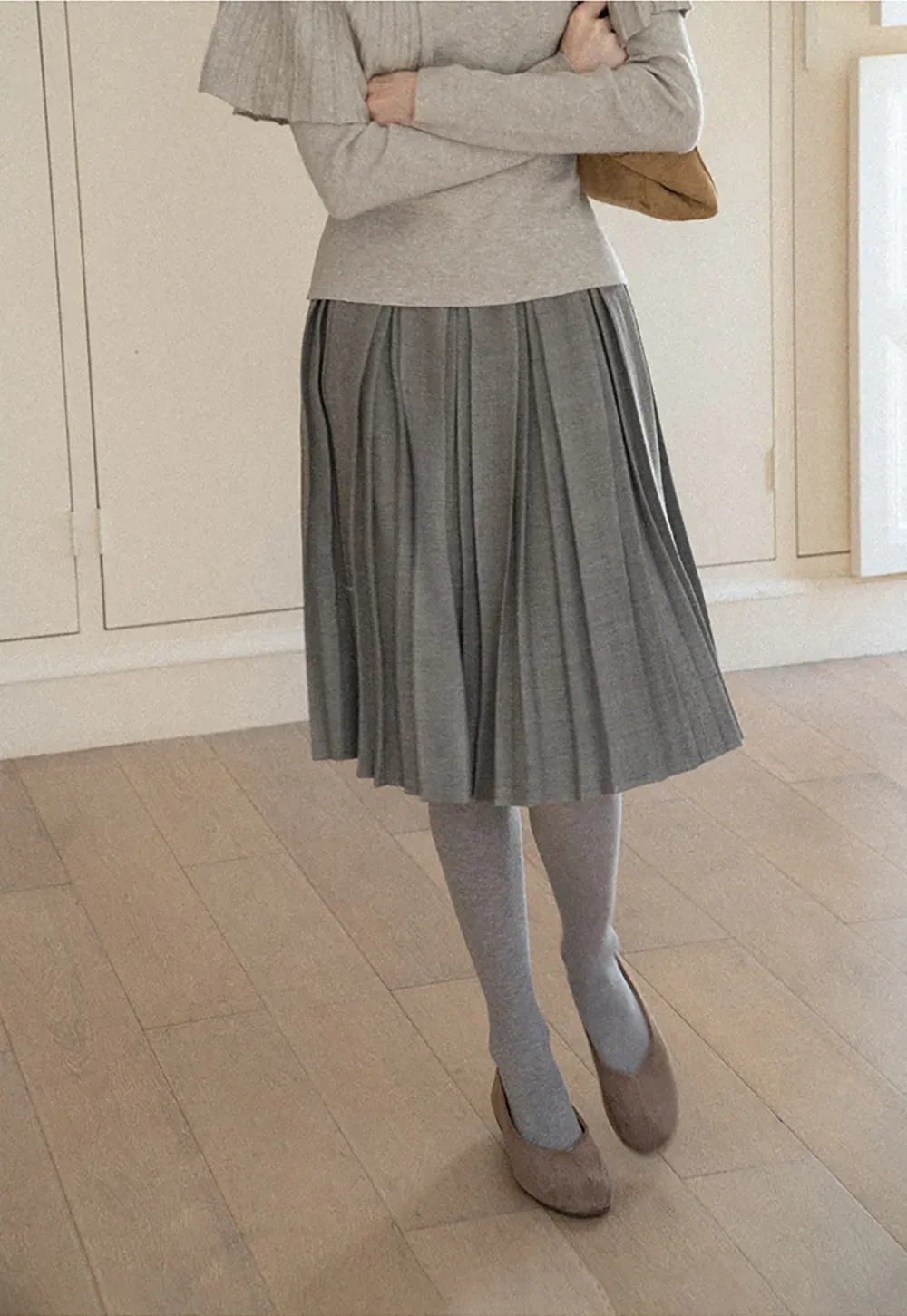 Pleated High Waist Skirt