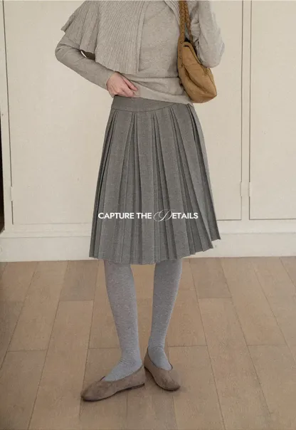 Pleated High Waist Skirt