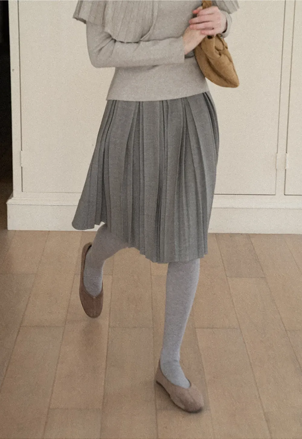 Pleated High Waist Skirt