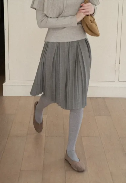 Pleated High Waist Skirt