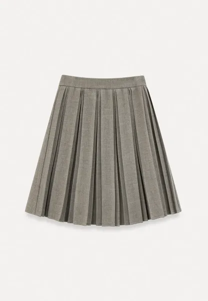 Pleated High Waist Skirt