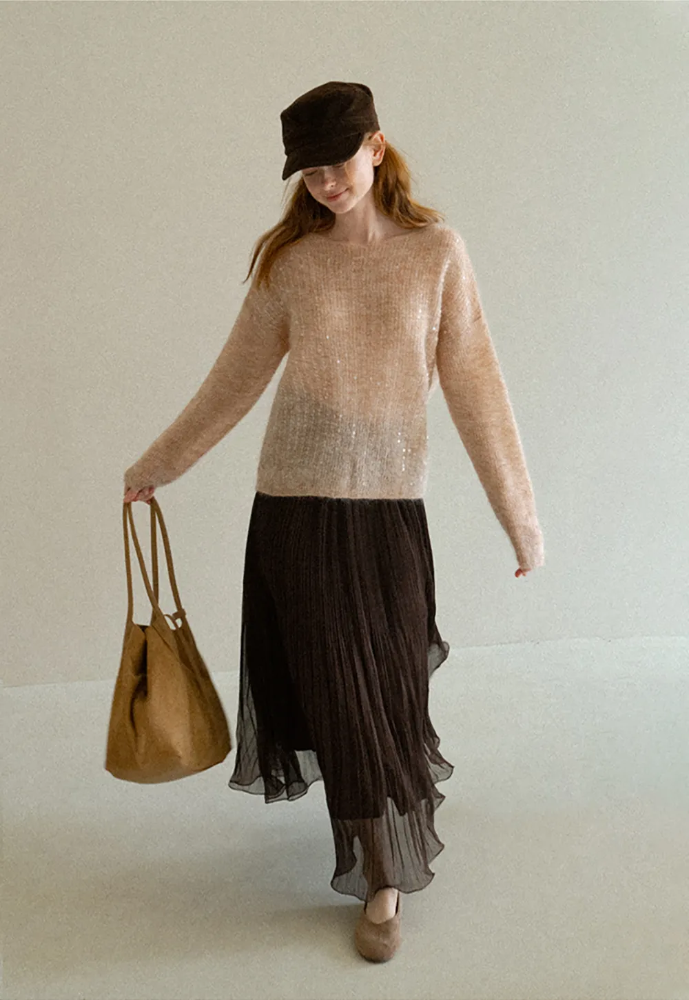 Pleated Layered Tulle Skirt