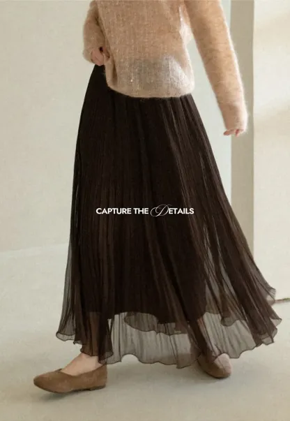 Pleated Layered Tulle Skirt