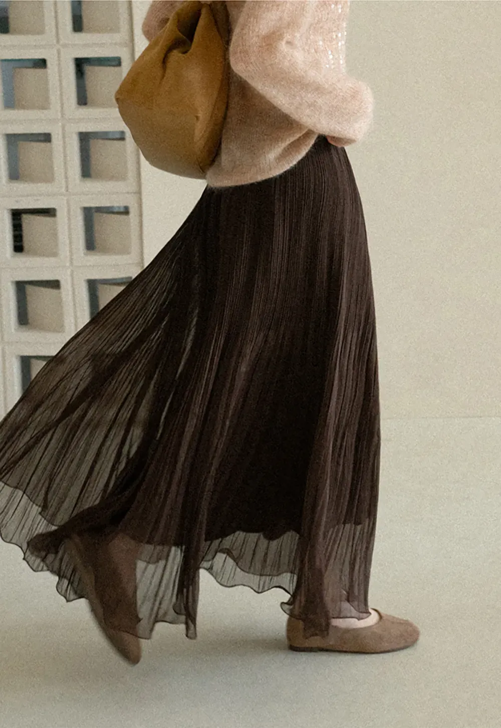 Pleated Layered Tulle Skirt