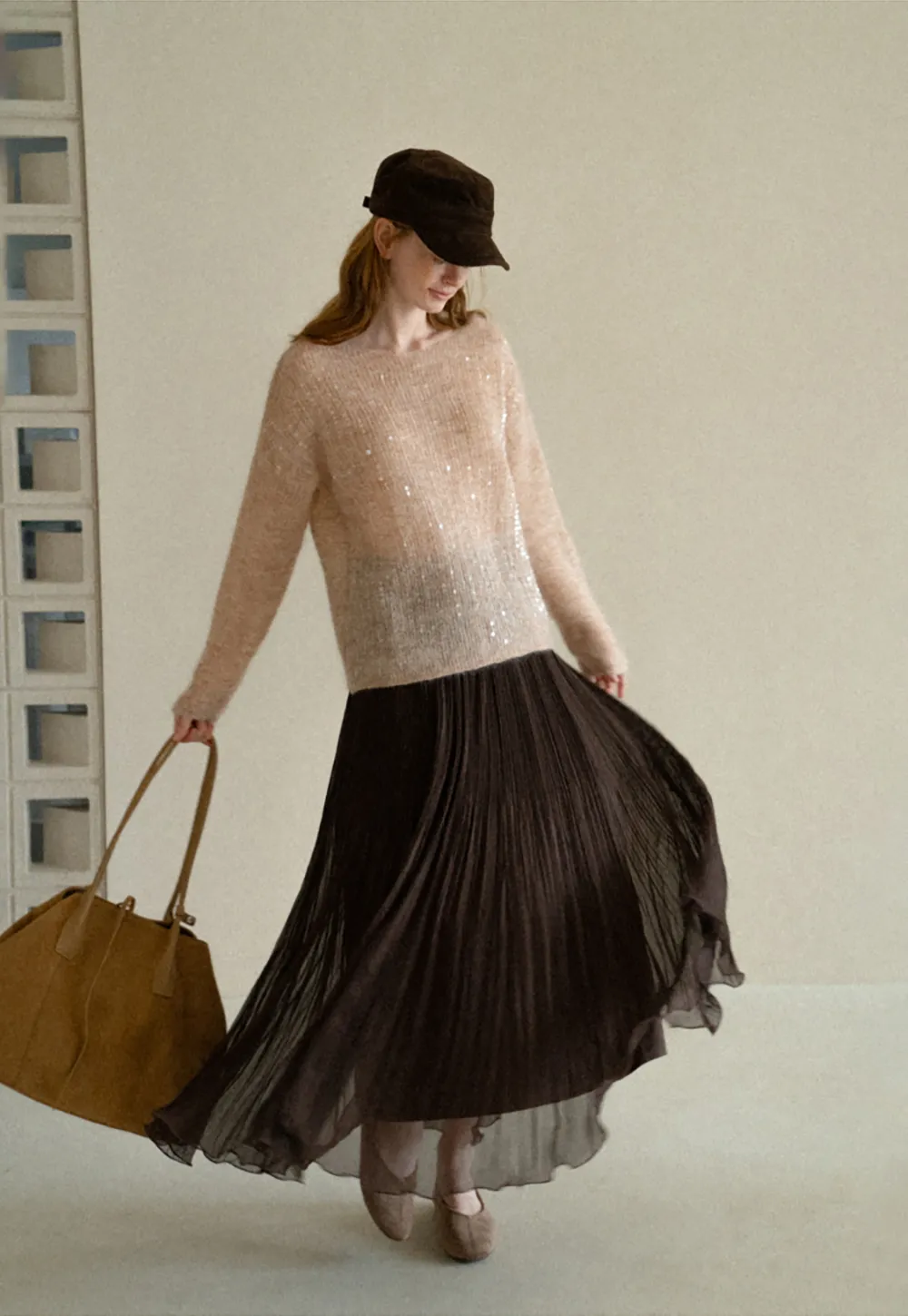 Pleated Layered Tulle Skirt