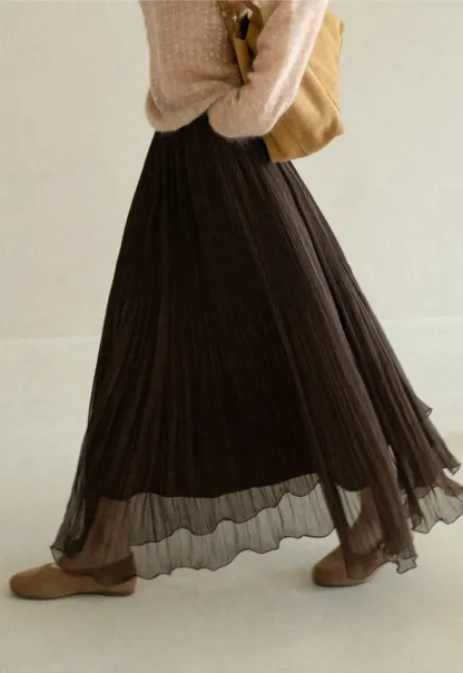 Pleated Layered Tulle Skirt