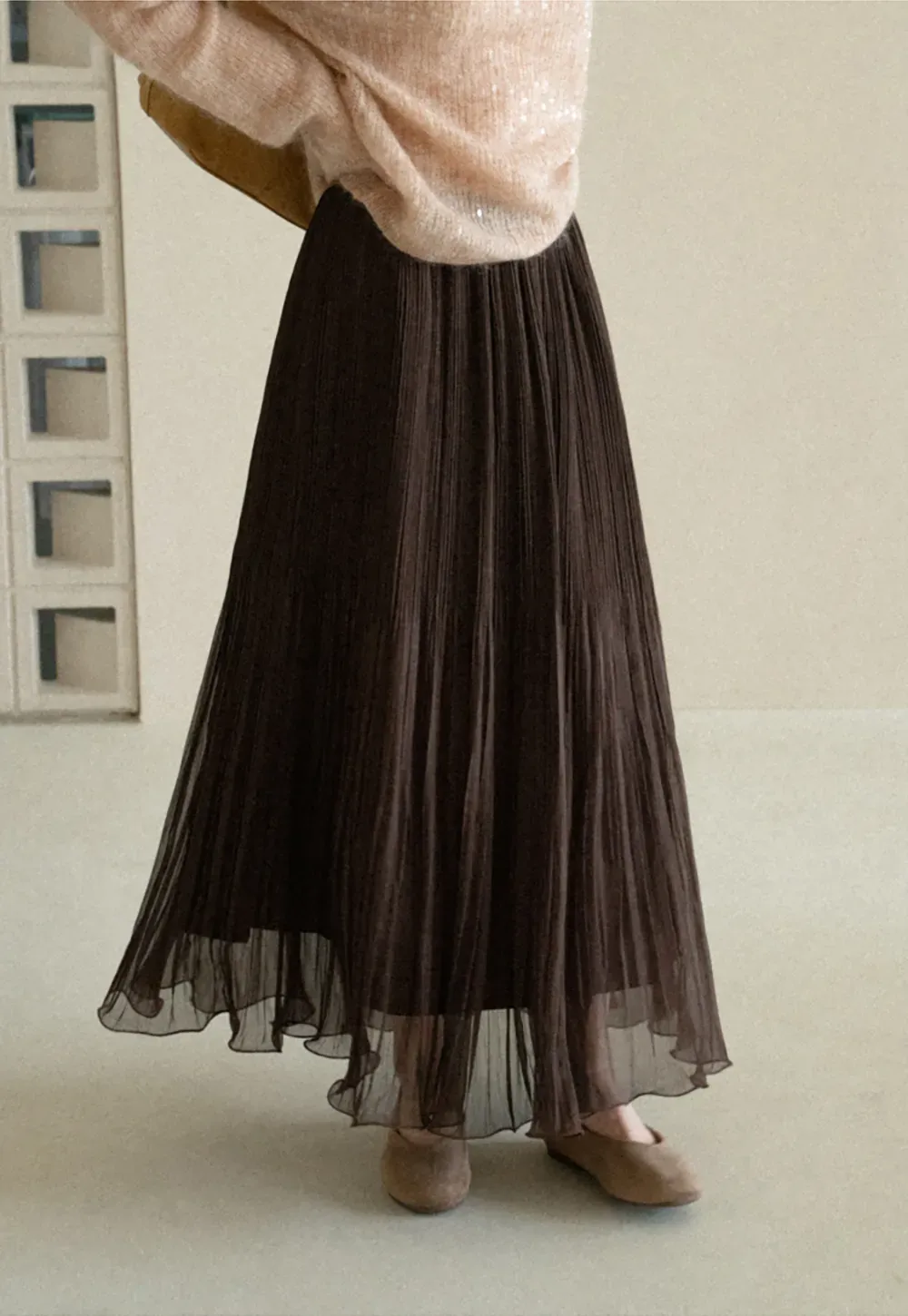 Pleated Layered Tulle Skirt