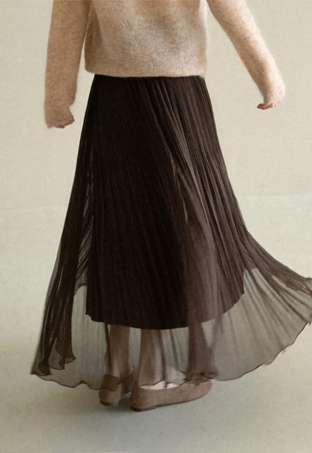 Pleated Layered Tulle Skirt