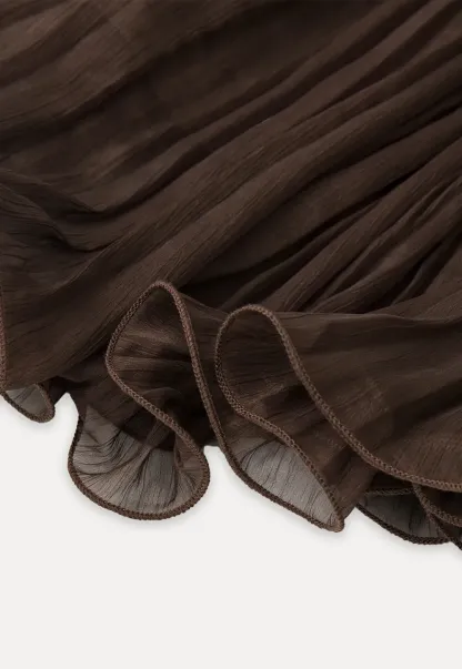 Pleated Layered Tulle Skirt
