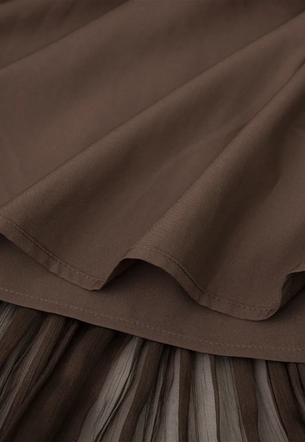 Pleated Layered Tulle Skirt