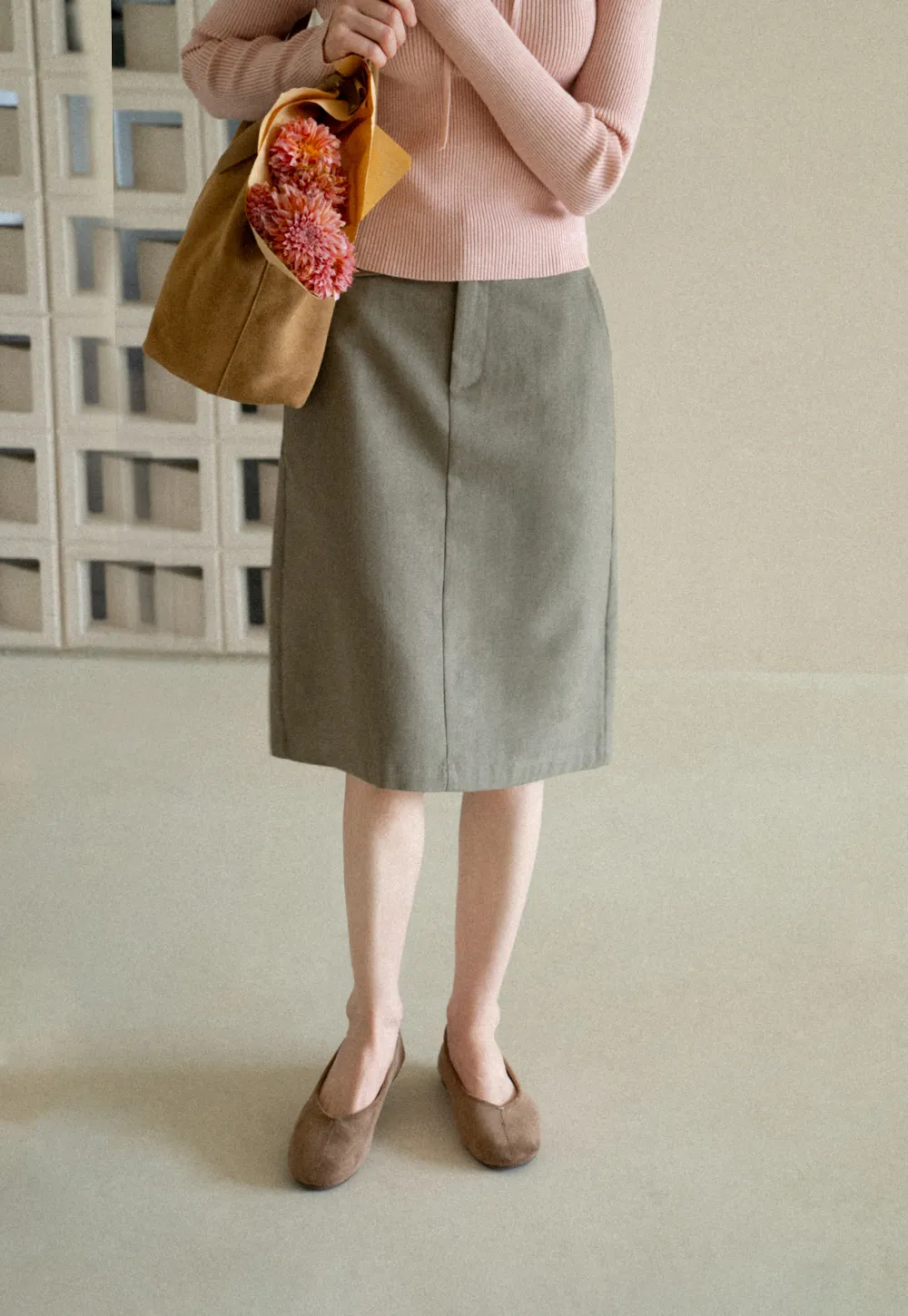 High Waist Straight Cut Skirt