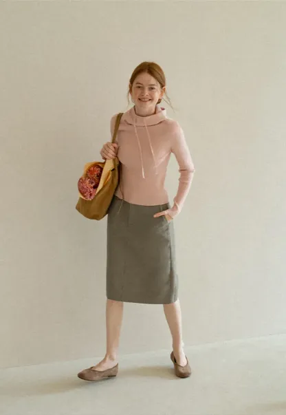 High Waist Straight Cut Skirt