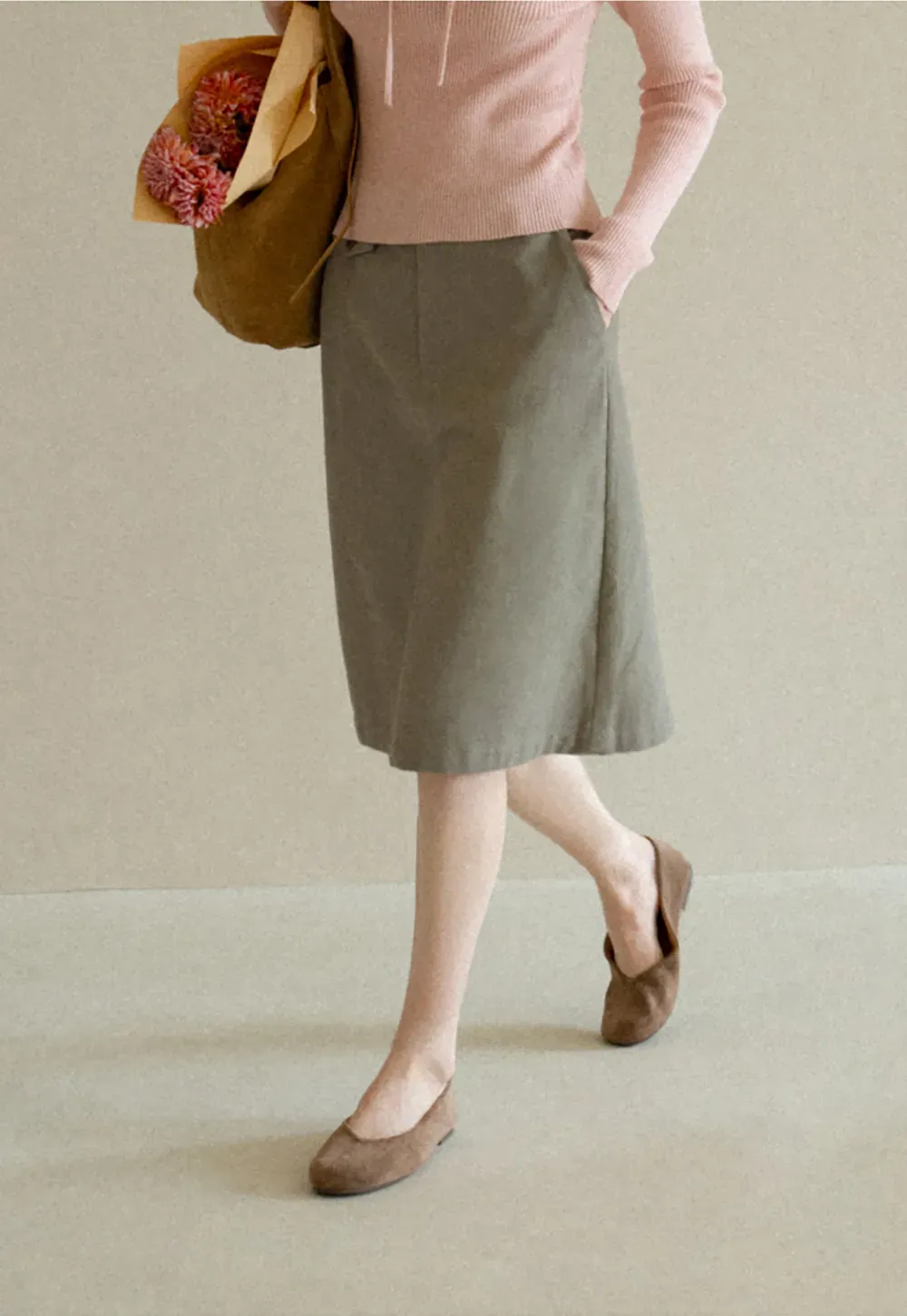 High Waist Straight Cut Skirt