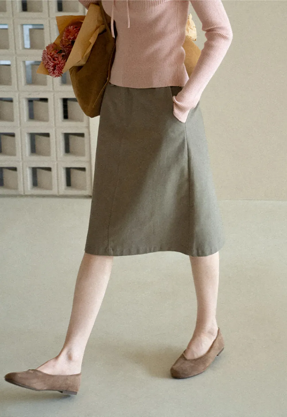 High Waist Straight Cut Skirt
