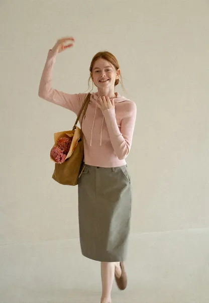 High Waist Straight Cut Skirt