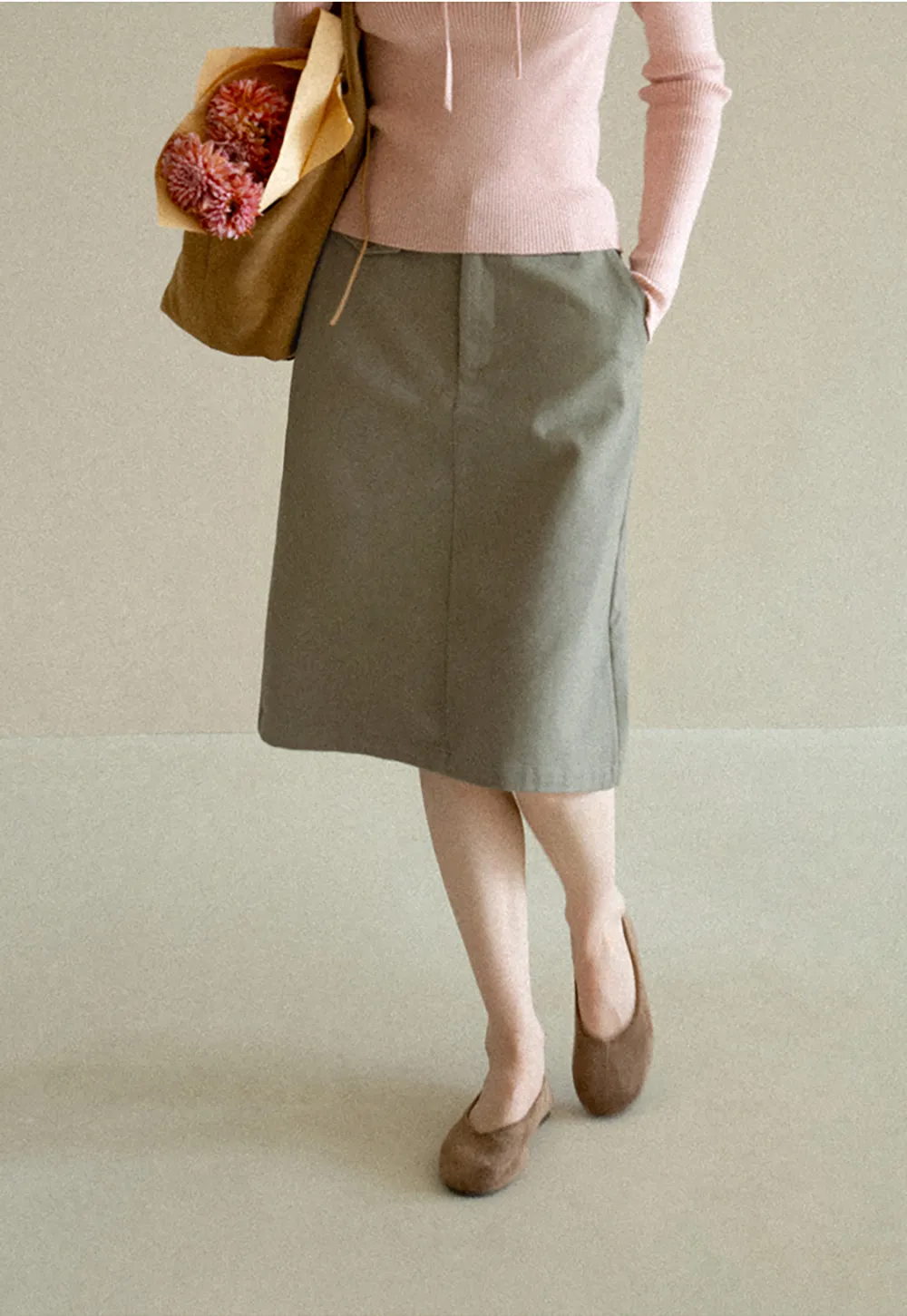 High Waist Straight Cut Skirt