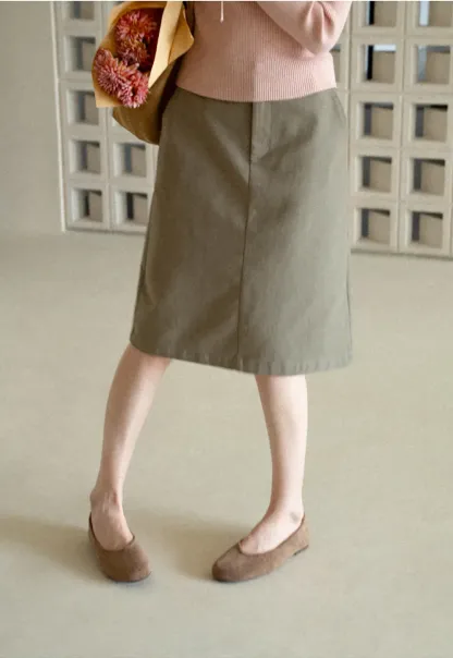 High Waist Straight Cut Skirt