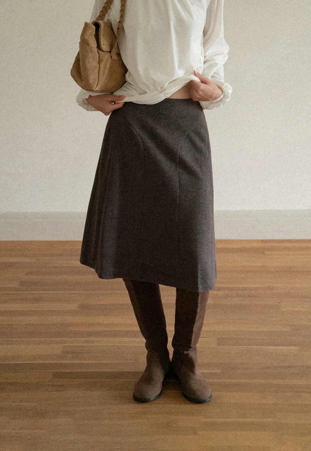Asymmetrical Hem A-Line Skirt