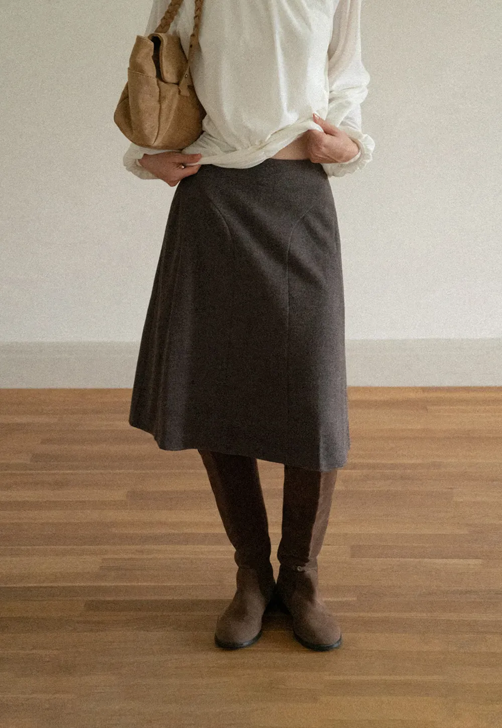 Asymmetrical Hem A-Line Skirt