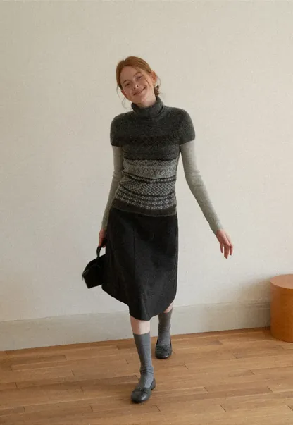 Asymmetrical Hem A-Line Skirt