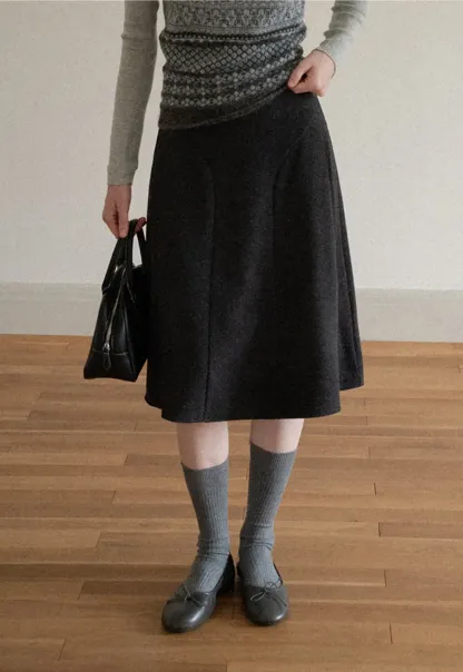 Asymmetrical Hem A-Line Skirt