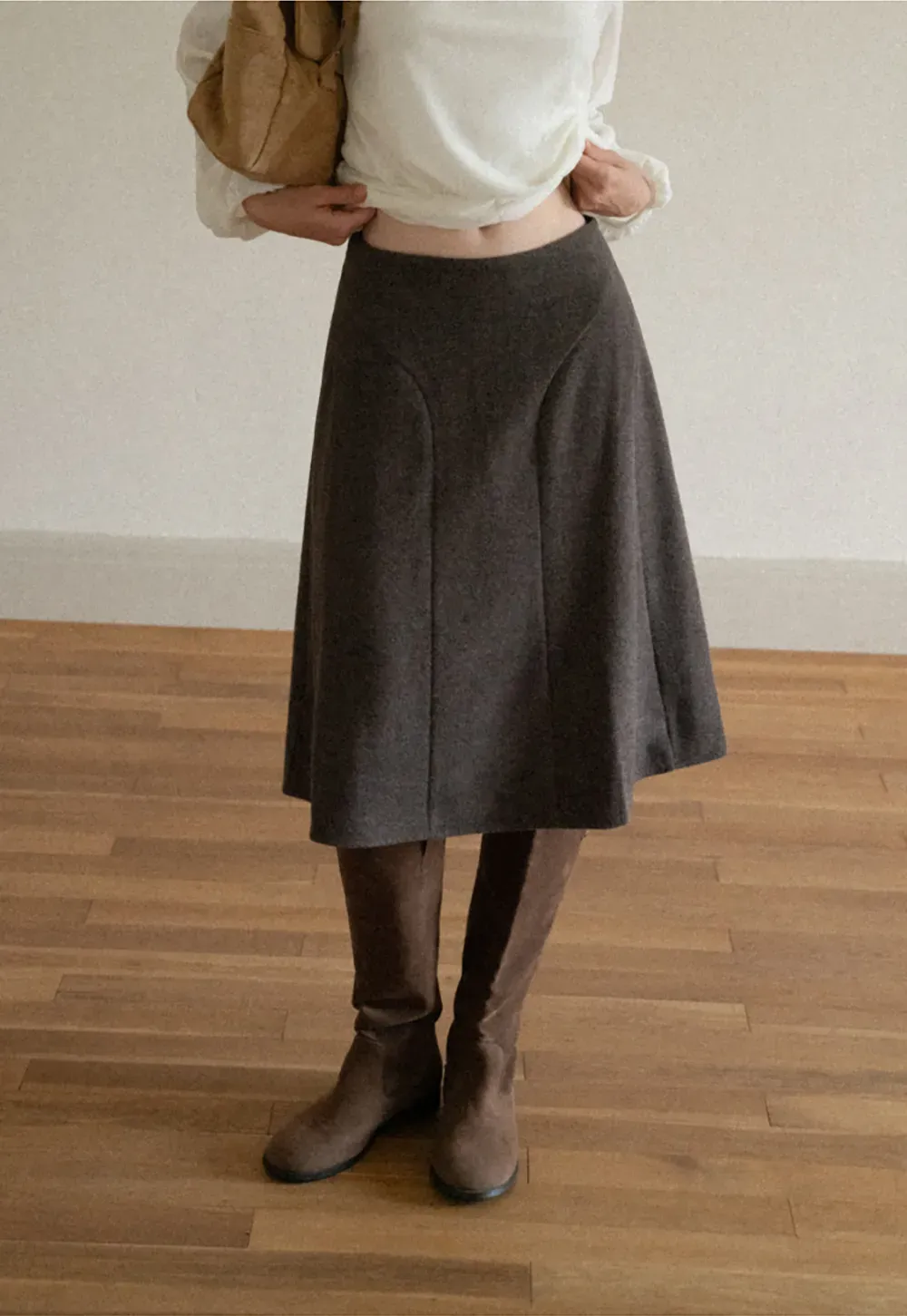 Asymmetrical Hem A-Line Skirt