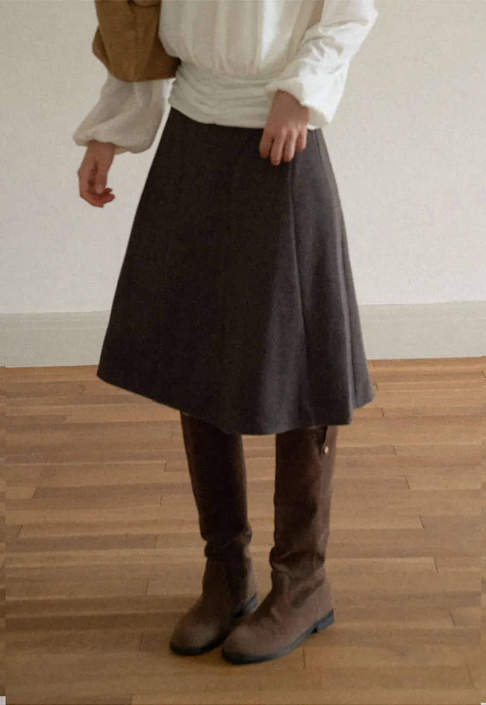 Asymmetrical Hem A-Line Skirt