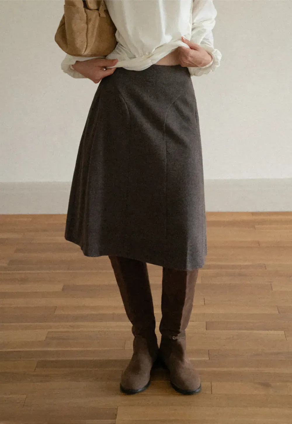 Asymmetrical Hem A-Line Skirt