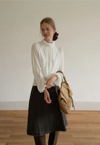 Asymmetrical Hem A-Line Skirt
