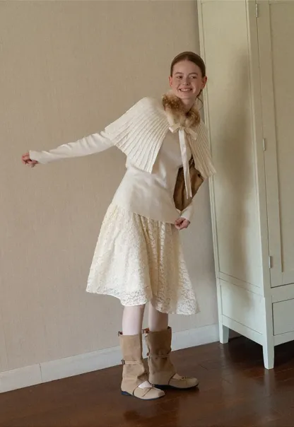 Floral Lace Overlay Skirt