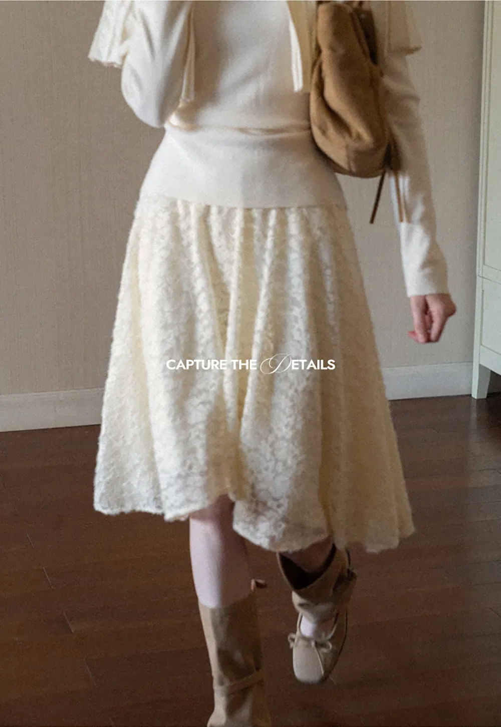 Floral Lace Overlay Skirt