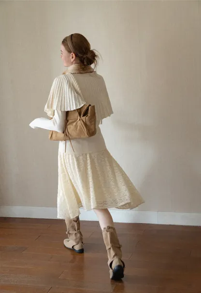 Floral Lace Overlay Skirt