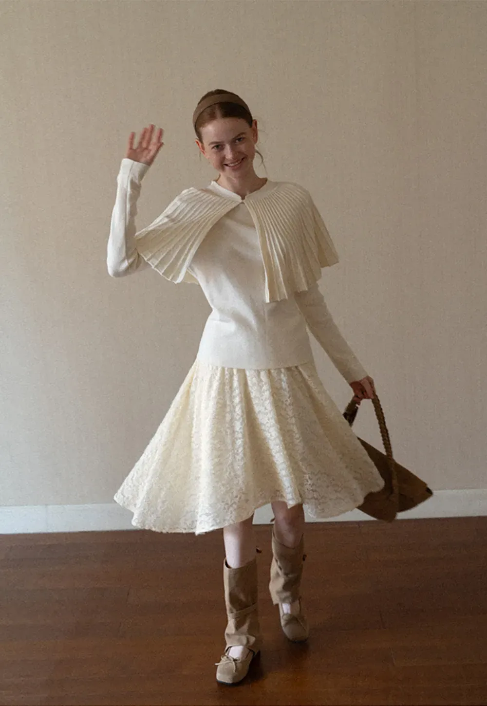 Floral Lace Overlay Skirt