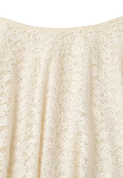 Floral Lace Overlay Skirt