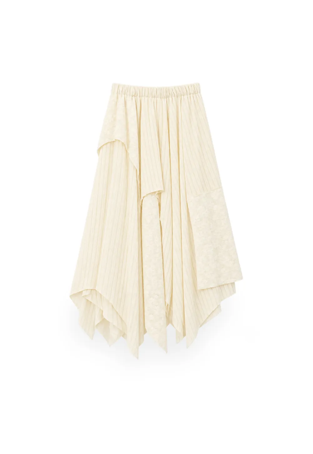 Asymmetrical Hem Ribbed Knit Skirt