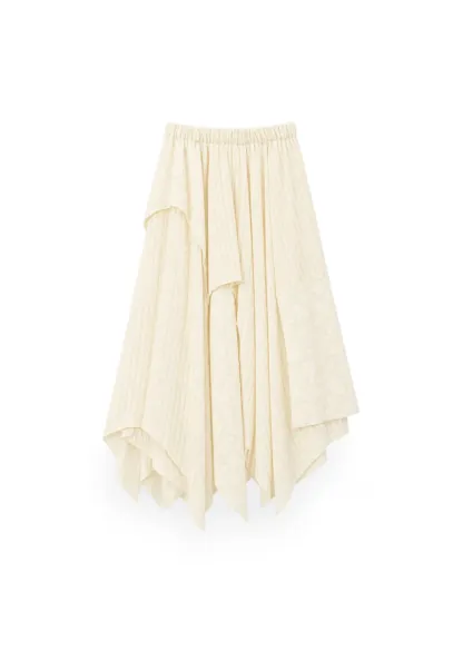 Asymmetrical Hem Ribbed Knit Skirt