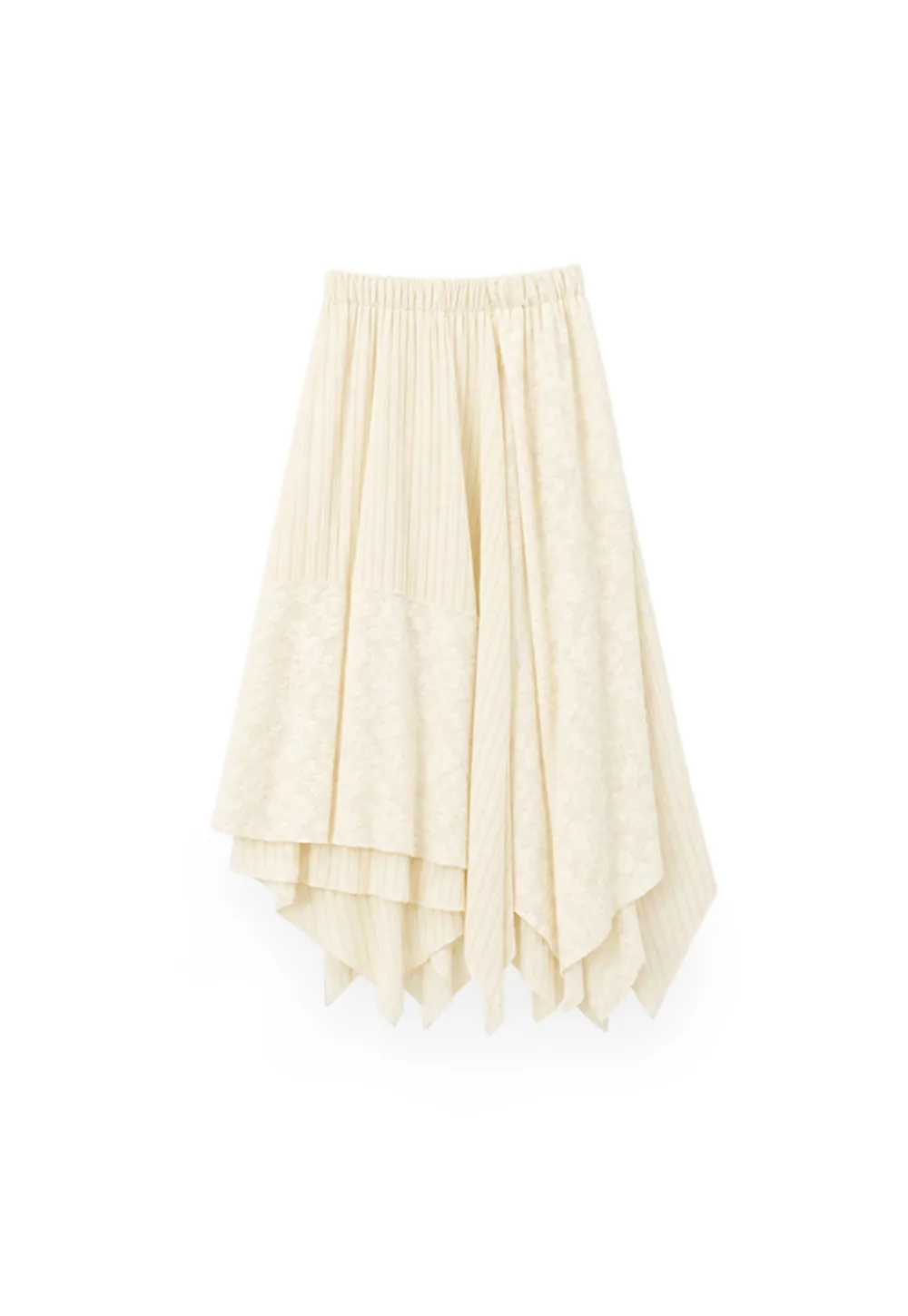 Asymmetrical Hem Ribbed Knit Skirt