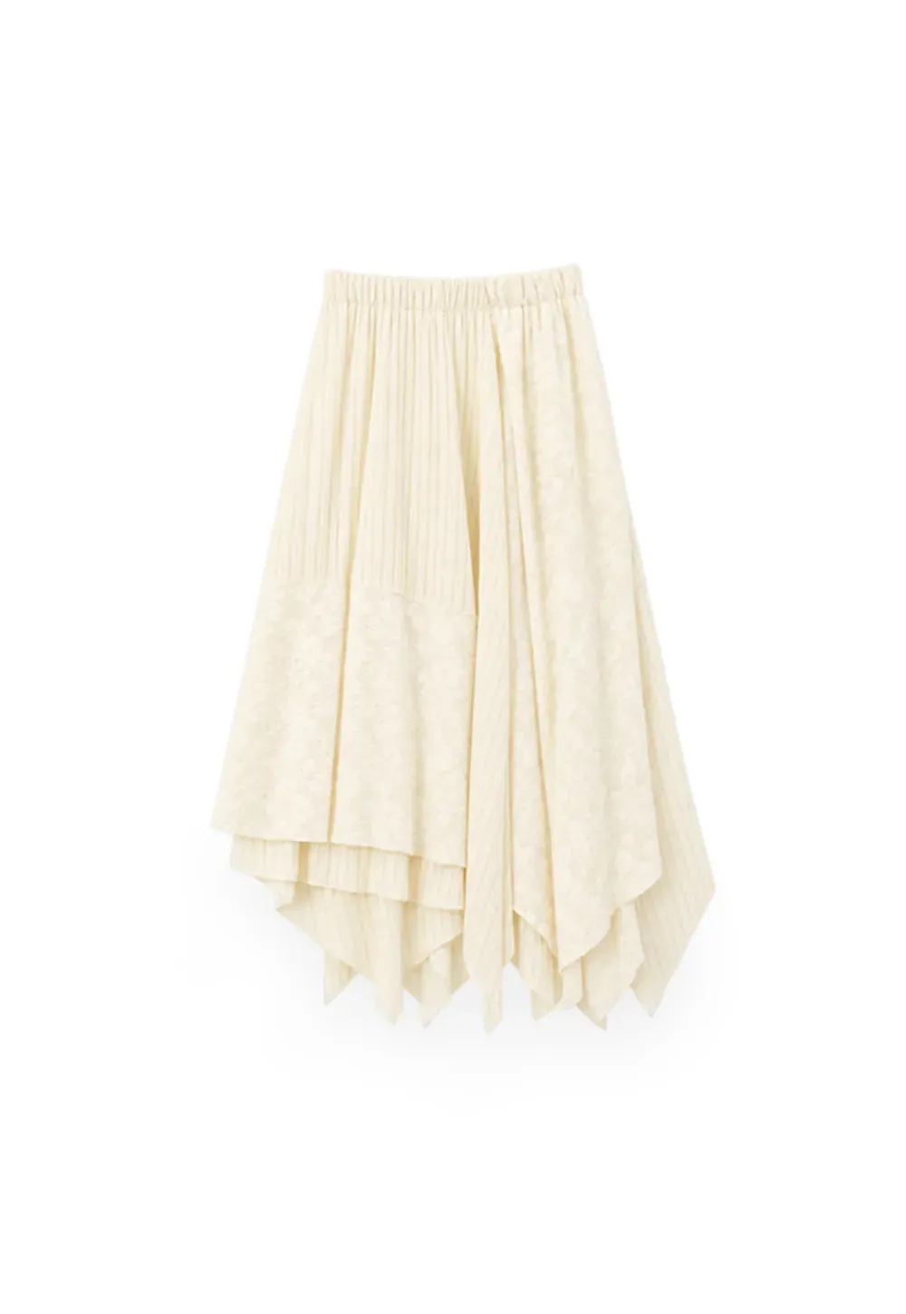 Asymmetrical Hem Ribbed Knit Skirt