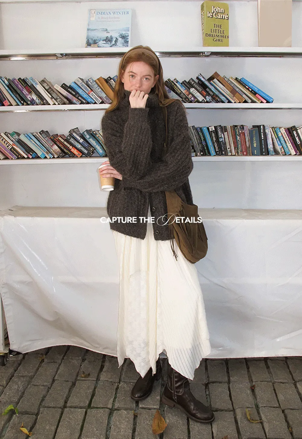 Asymmetrical Hem Ribbed Knit Skirt