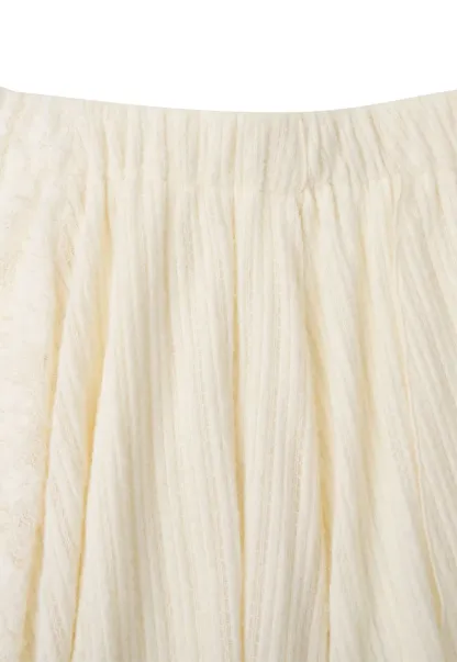 Asymmetrical Hem Ribbed Knit Skirt